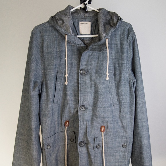 Life After Denim Jacket Blue Hood Zipper - Picture 1 of 3